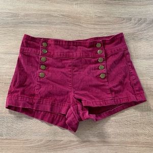 Forever 21 Sailor Shorts Red High Waisted